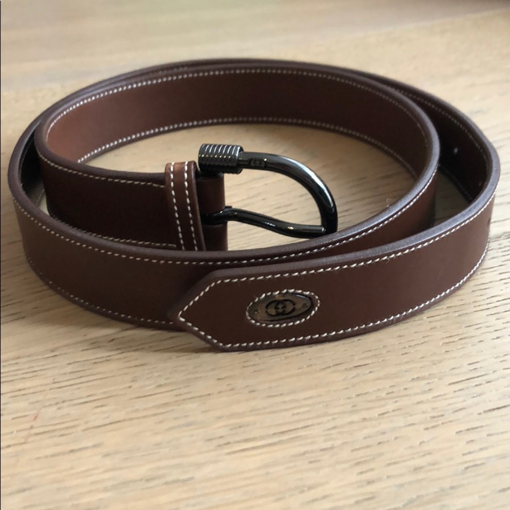 Authentic Gucci brown leather belt - Picture 1 of 5
